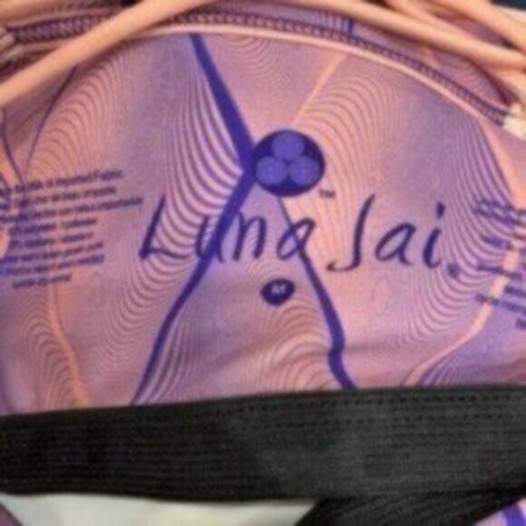 Luna Jai Women Purple Sleeveless Scoop Neck Strappy Workout Tank Top Size Medium - Picture 6 of 7